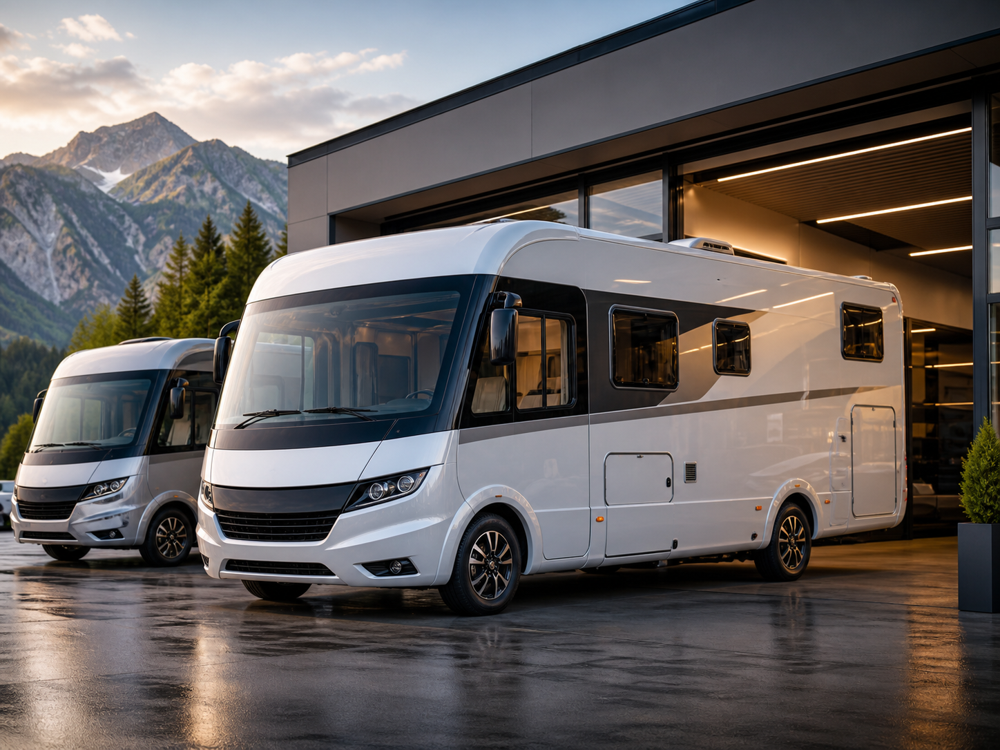 DriveCamp Europe vehicle park and showroom